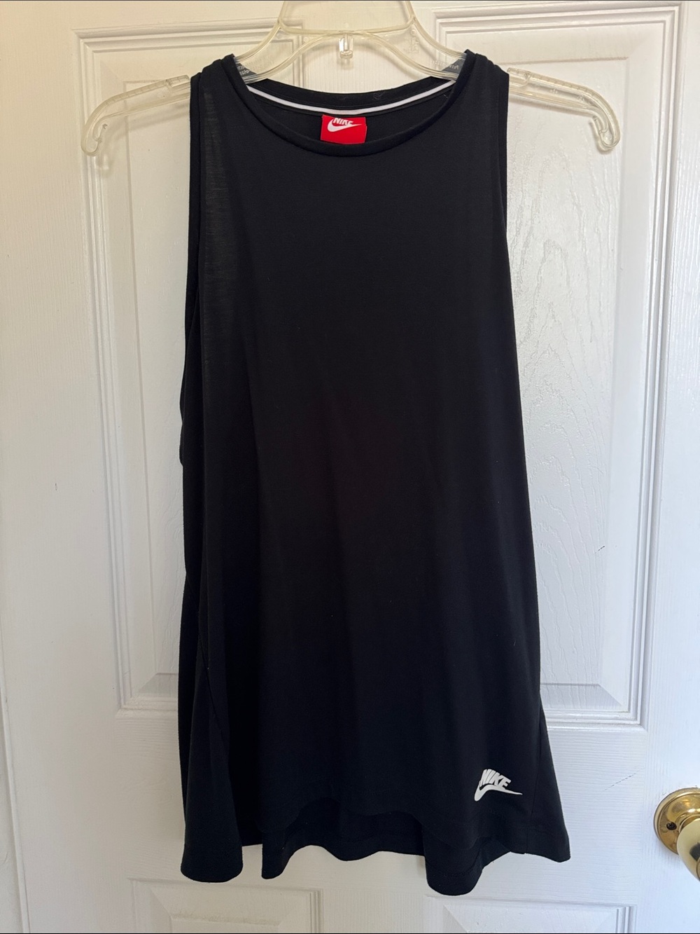 Nike Black Women's Athletic Tank with White Logo